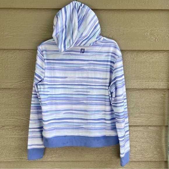 Ladies Footjoy L/S Watercolor Pullover Hoodie Striped Purple Lilac Medium‎ FJ - Picture 6 of 12